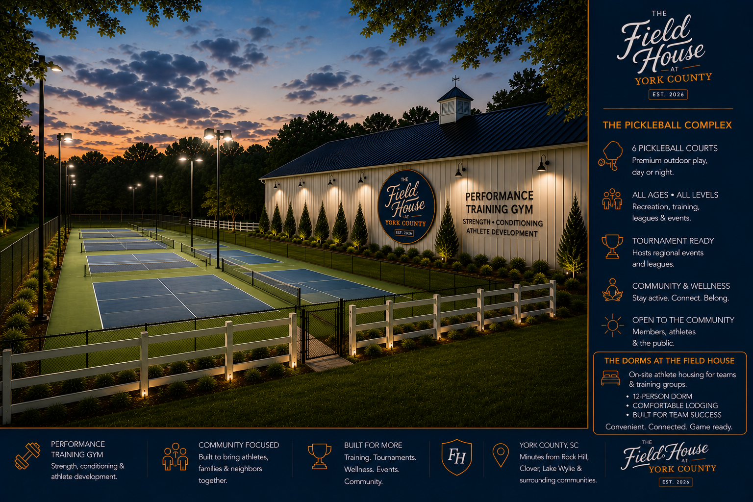 Pickleball complex rendering
